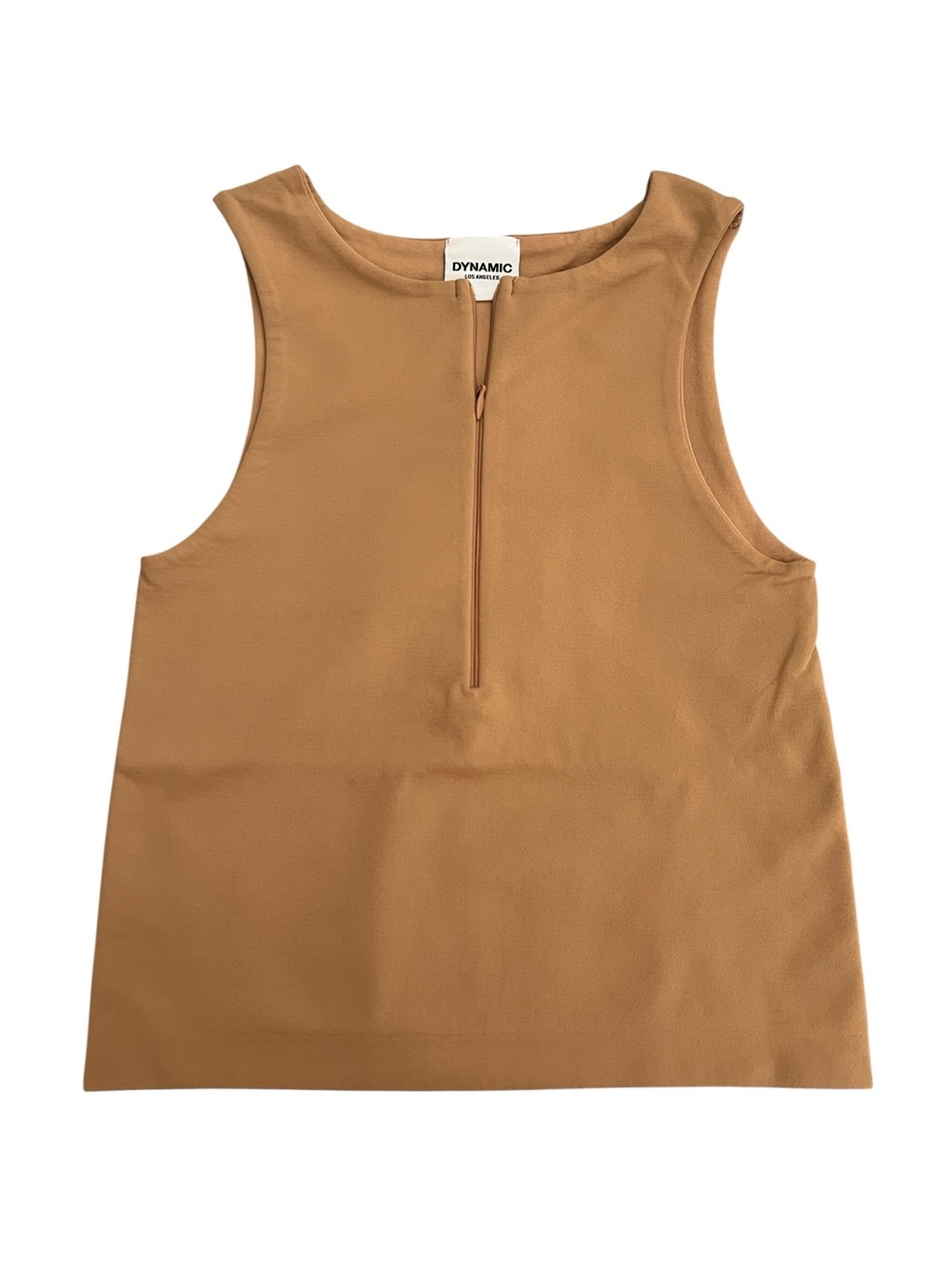 Sleeveless Crewneck Tank Top in Camel